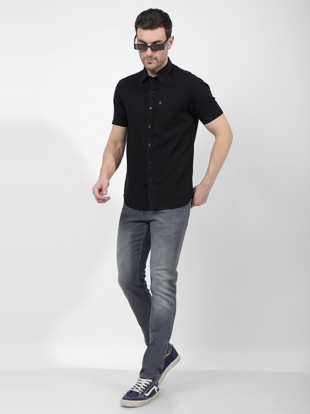 Numero Uno Men Solid Black Shirt